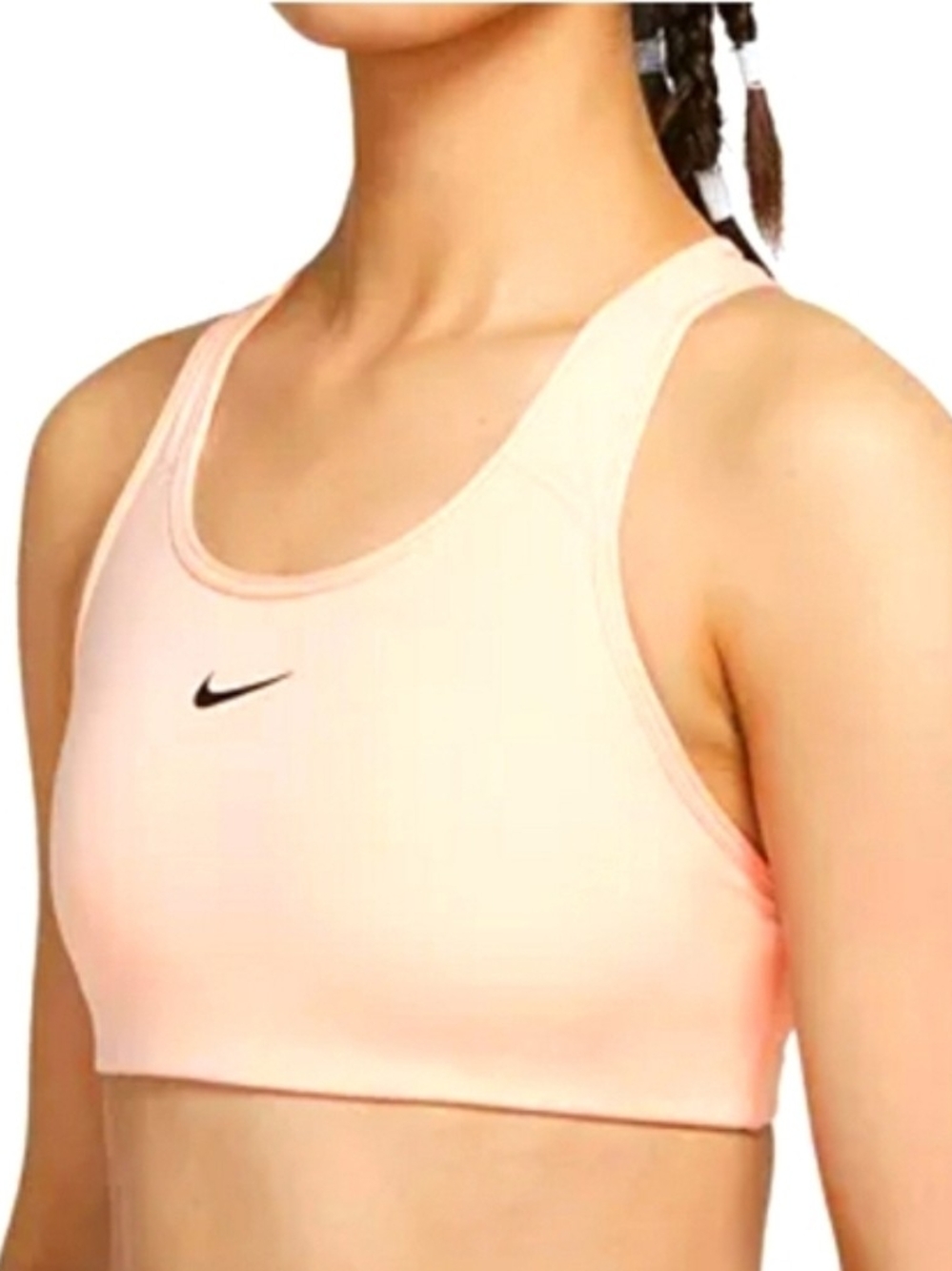 Nike Women's Light Pink Sports Bra - Supportive Racerback Crop